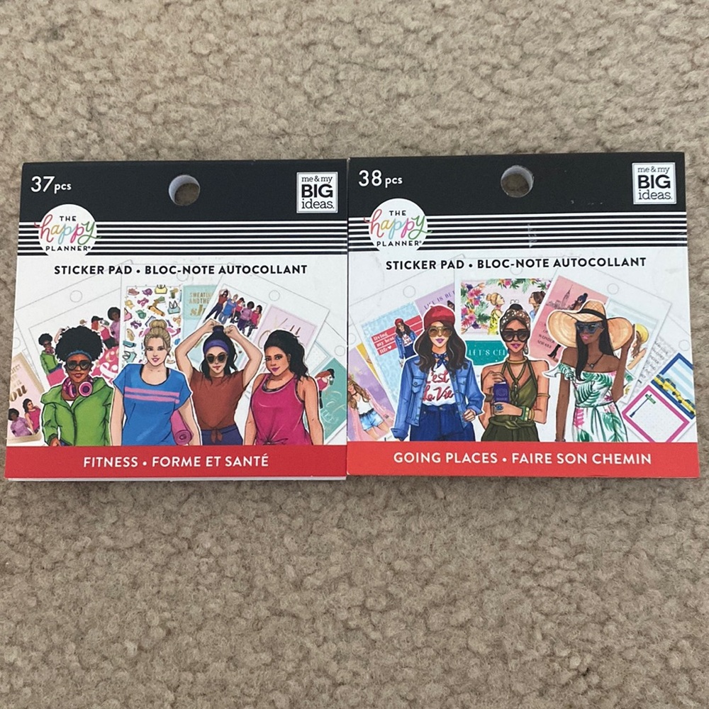 The Happy Planner Fitness and Going Places Sticker Pads